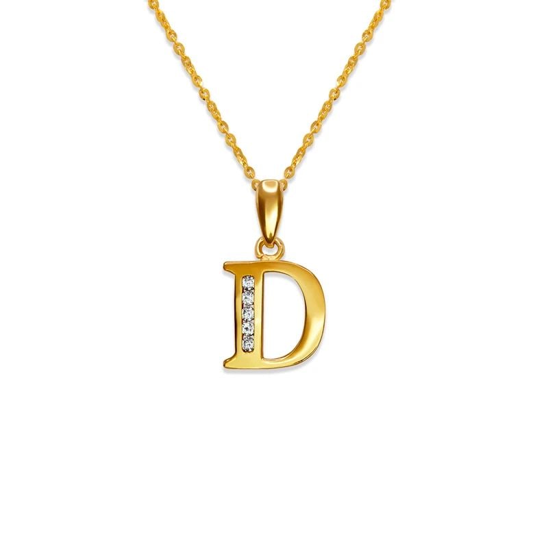 NEW 14K YELLOW GOLD INITIAL "D" PENDANT (1 of 2)