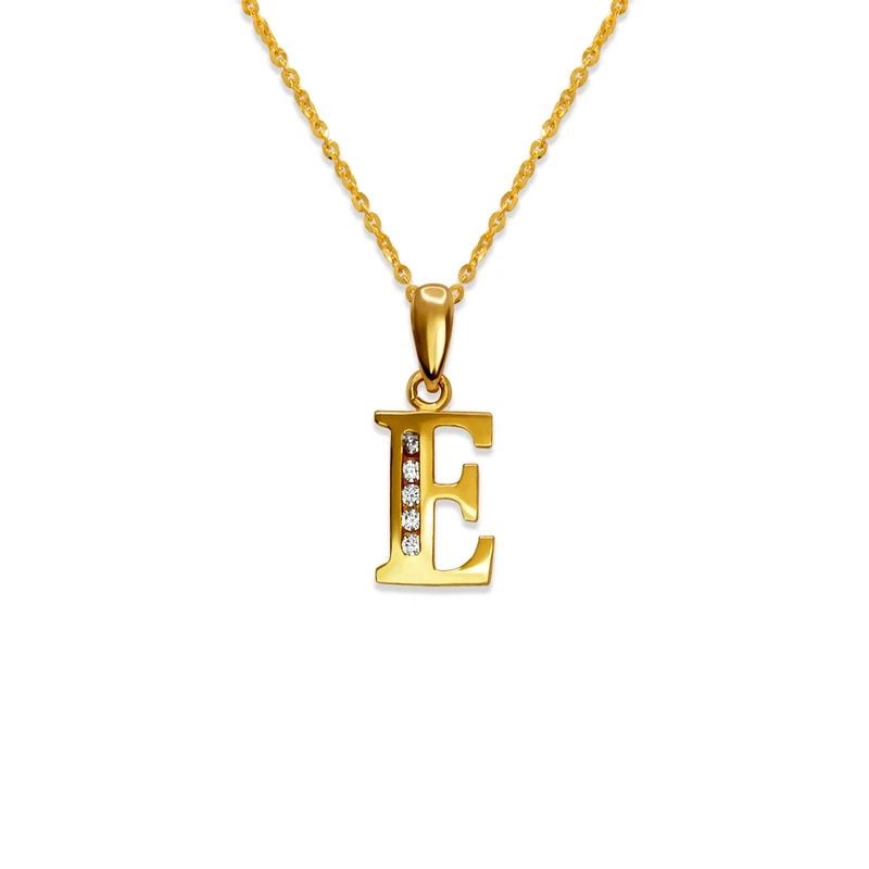 NEW 14K YELLOW GOLD INITIAL "E" PENDANT: NEW 14K YELLOW GOLD INITIAL "E" PENDANTINITIAL "E" PENDANTNEW 14KYELLOW GOLDApx. WIDTH: 7x10mmApx WEIGHT: 0.7g