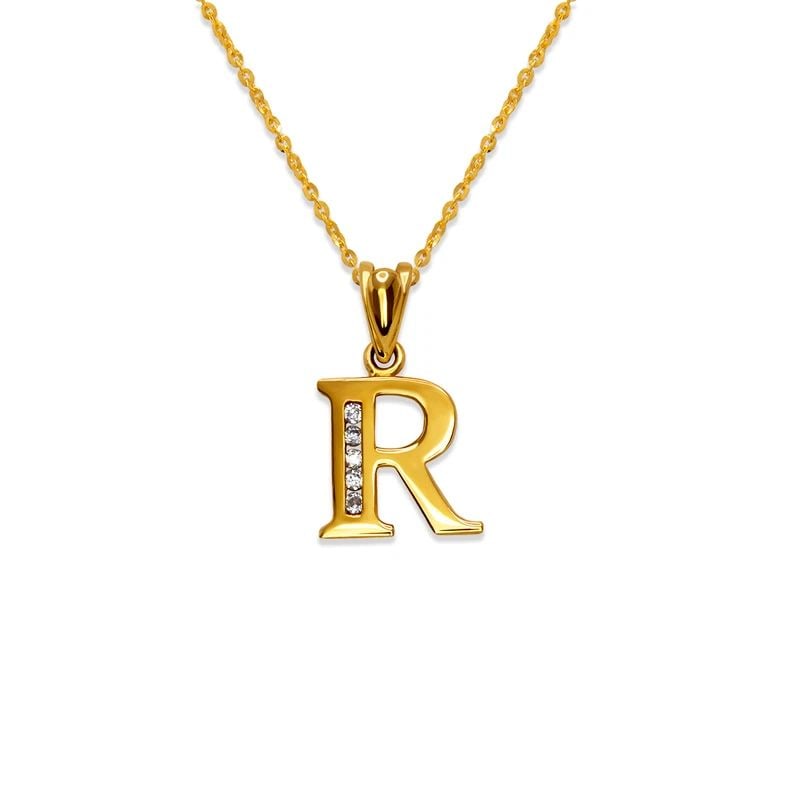 NEW 14K YELLOW GOLD INITIAL "R" PENDANT (1 of 2)