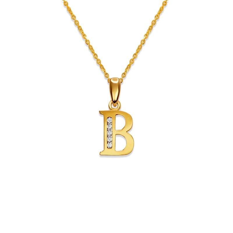 NEW 14K YELLOW GOLD INITIAL "B" PENDANT (1 of 2)
