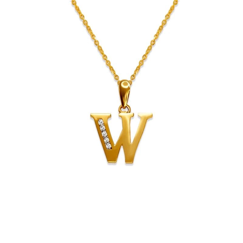 NEW 14K YELLOW GOLD INITIAL "W" PENDANT: NEW 14K YELLOW GOLD INITIAL "W" PENDANTINITIAL "W" PENDANTNEW 14KYELLOW GOLDApx. WIDTH: 12x10mmApx WEIGHT: 0.7g