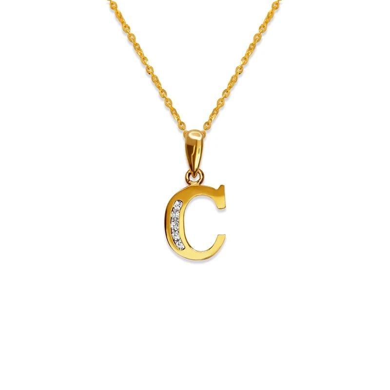NEW 14K YELLOW GOLD INITIAL "C" PENDANT (1 of 2)