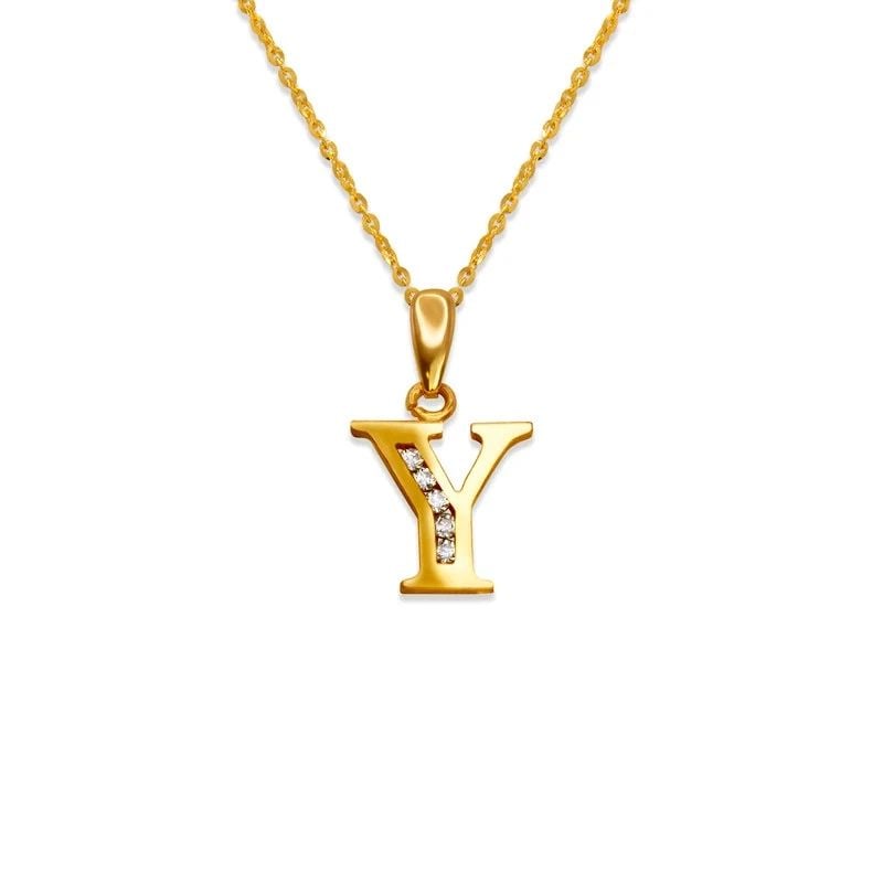 NEW 14K YELLOW GOLD INITIAL "Y" PENDANT (1 of 2)
