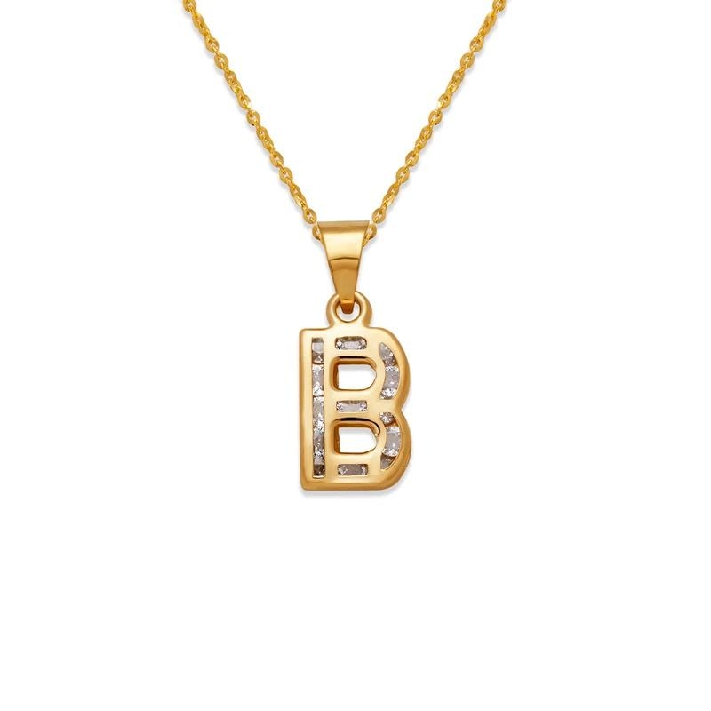 NEW 14K YELLOW GOLD INITIAL "B" PENDANT (1 of 2)