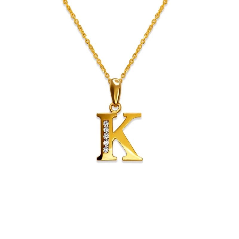 NEW 14K YELLOW GOLD INITIAL "K" PENDANT (1 of 2)