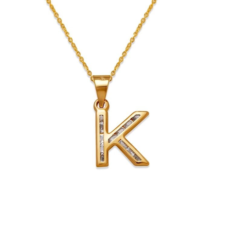 NEW 14K YELLOW GOLD INITIAL "K" PENDANT (1 of 2)