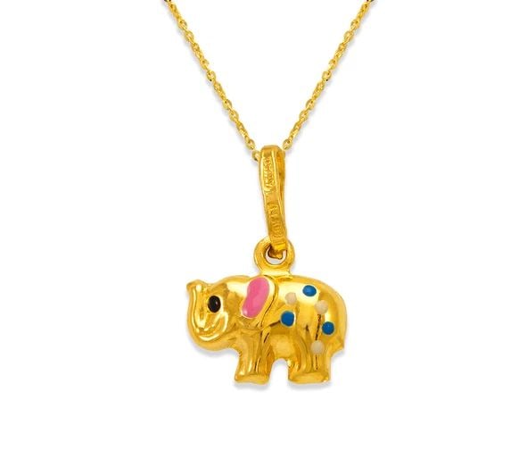NEW 14K YELLOW GOLD ELEPHANT ENAMEL CHARM PENDANT: NEW 14K YELLOW GOLD ELEPHANT ENAMEL CHARM PENDANTELEPHANT ENAMEL CHARM PENDANTNEW 14KYELLOW GOLDApx. WIDTH: 11x7mmApx WEIGHT: 0.7g