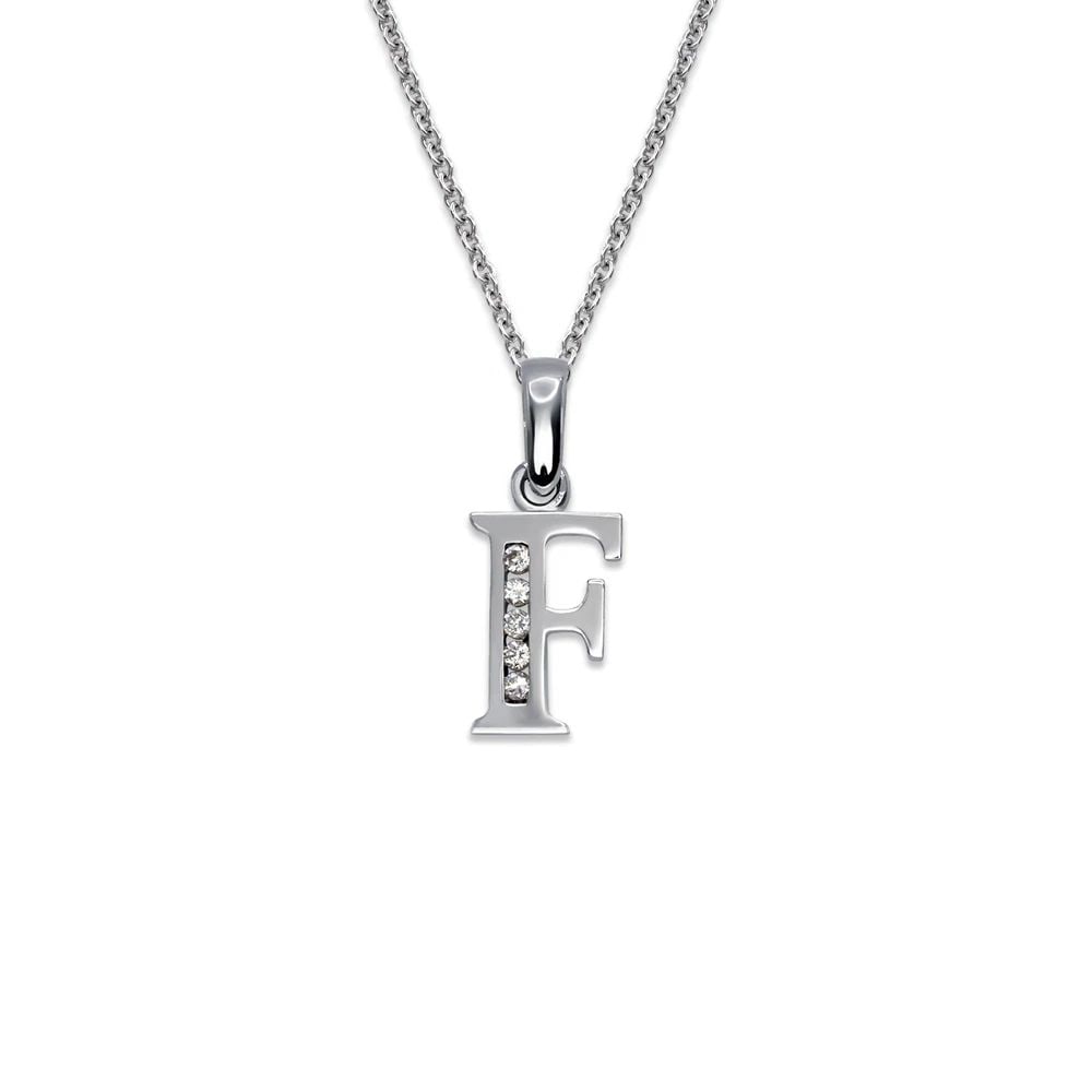 NEW 14K WHITE GOLD INITIAL "F" PENDANT (1 of 2)