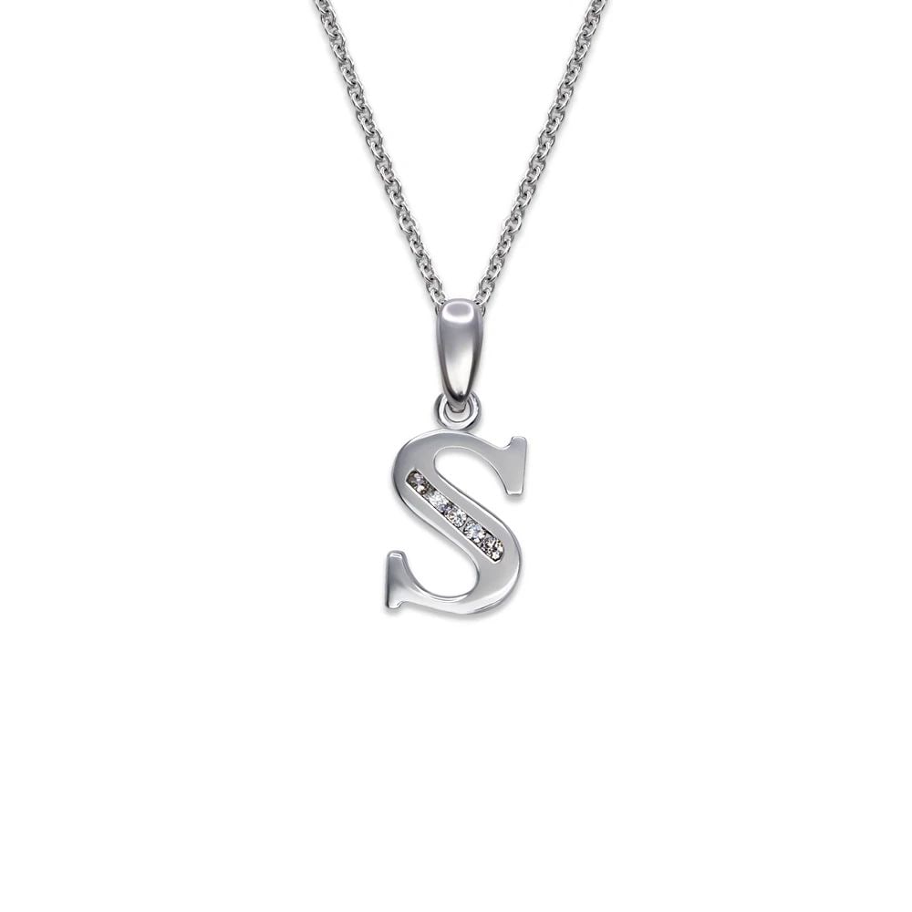 NEW 14K WHITE GOLD INITIAL "S" PENDANT: NEW 14K WHITE GOLD INITIAL "S" PENDANTINITIAL "S" PENDANTNEW 14KWHITE GOLDApx. WIDTH: 7x10mmApx WEIGHT: 0.7g