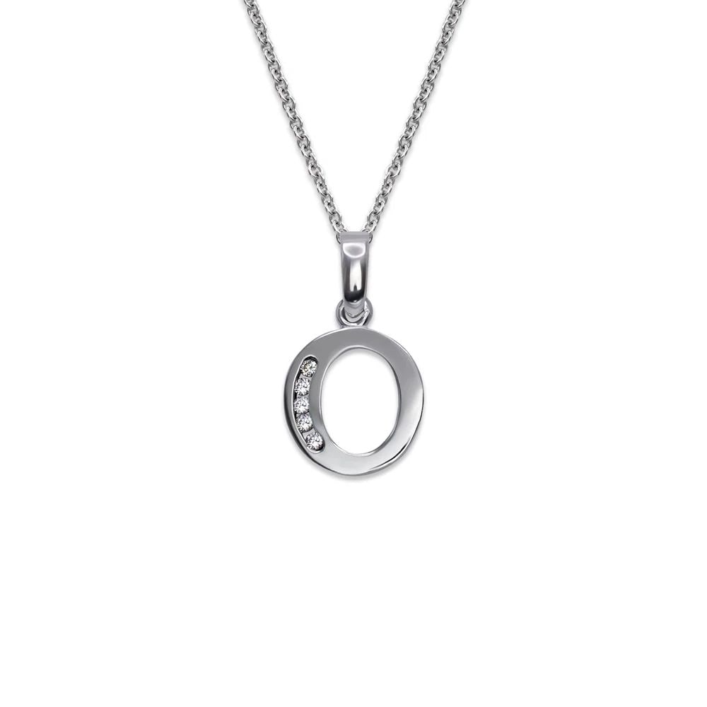 NEW 14K WHITE GOLD INITIAL "O" PENDANT (1 of 2)
