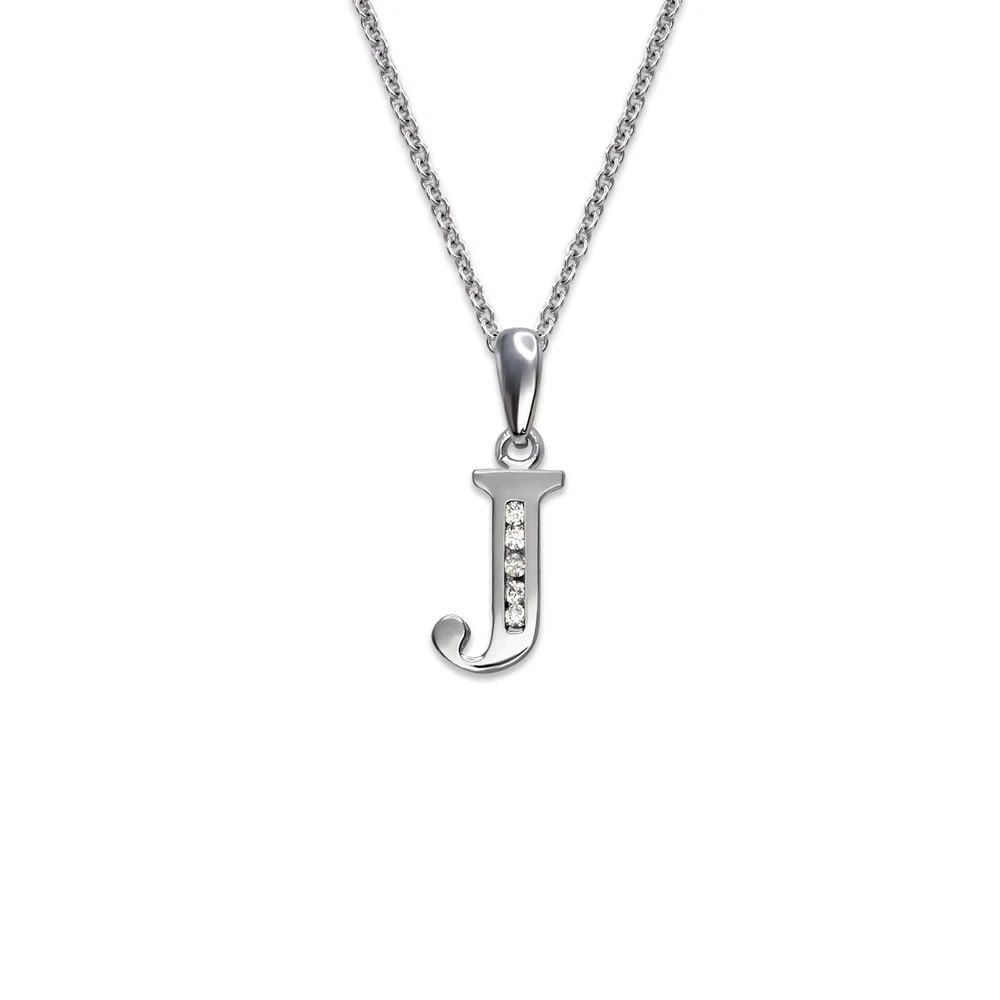 NEW 14K WHITE GOLD INITIAL "J" PENDANT (1 of 2)