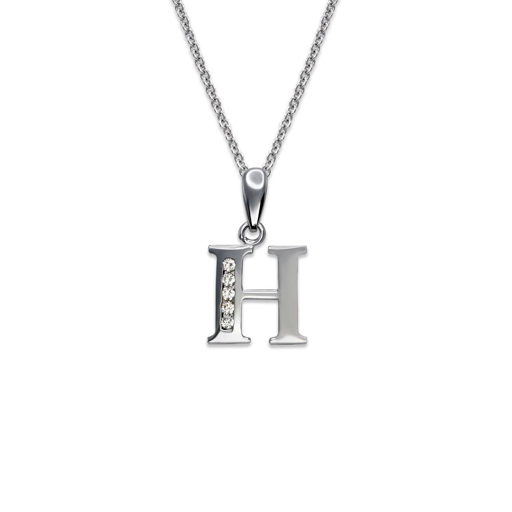 NEW 14K WHITE GOLD INITIAL "H" PENDANT: NEW 14K WHITE GOLD INITIAL "H" PENDANTINITIAL "H" PENDANTNEW 14KWHITE GOLDApx. WIDTH: 9x10mmApx WEIGHT: 0.7g