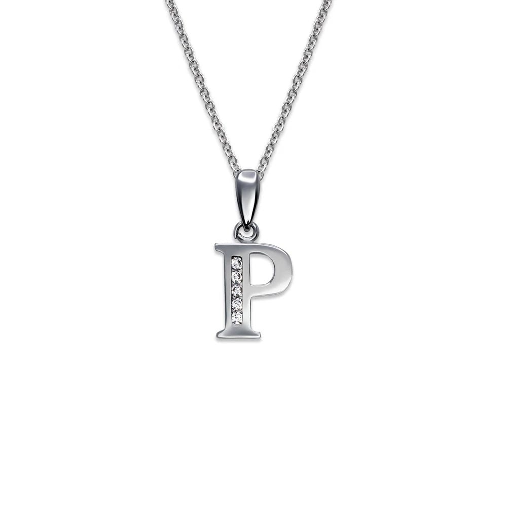 NEW 14K WHITE GOLD INITIAL "P" PENDANT: NEW 14K WHITE GOLD INITIAL "P" PENDANTINITIAL "P" PENDANTNEW 14KWHITE GOLDApx. WIDTH: 8x10mmApx WEIGHT: 0.7g