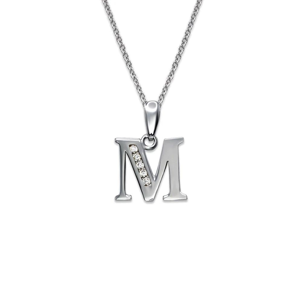 NEW 14K WHITE GOLD INITIAL "M" PENDANT (1 of 2)