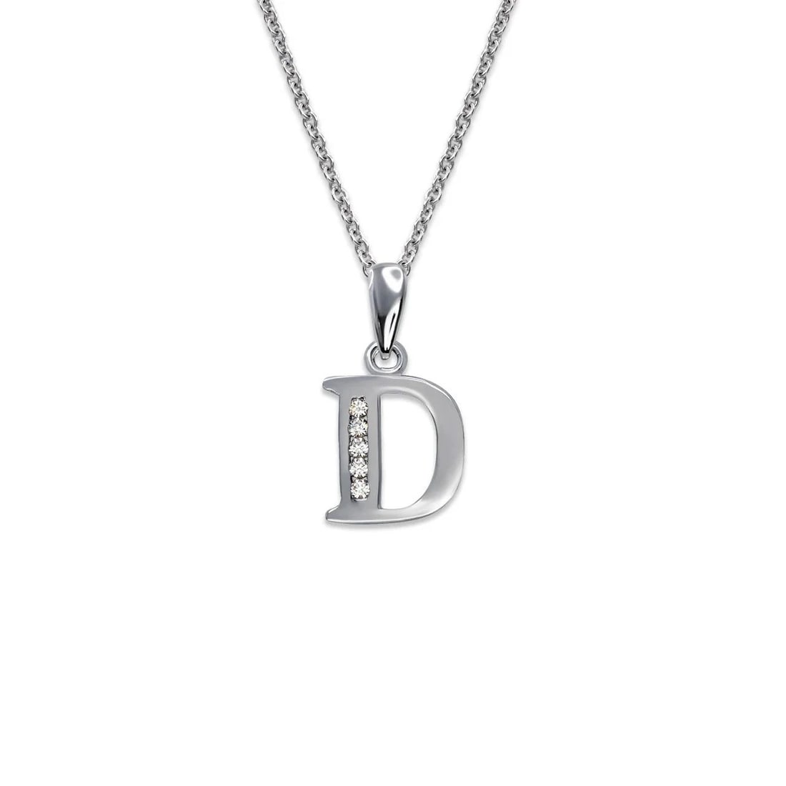 NEW 14K WHITE GOLD INITIAL "D" PENDANT (1 of 2)
