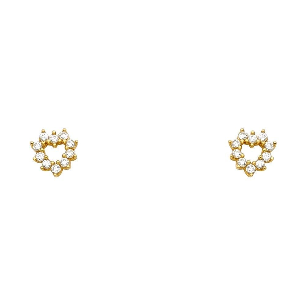 NEW 14K YELLOW GOLD HEART STUD EARRINGS WITH SCREW BACK: NEW 14K YELLOW GOLD HEART STUD EARRINGS WITH SCREW BACKHEART STUD EARRINGS WITH SCREW BACKNEW 14KYELLOW GOLD