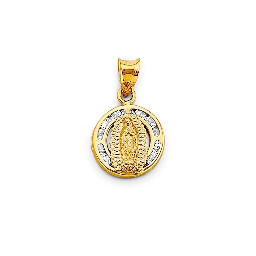 NEW 14K TWO TONE GOLD CIRCLE PENDANT (1 of 2)