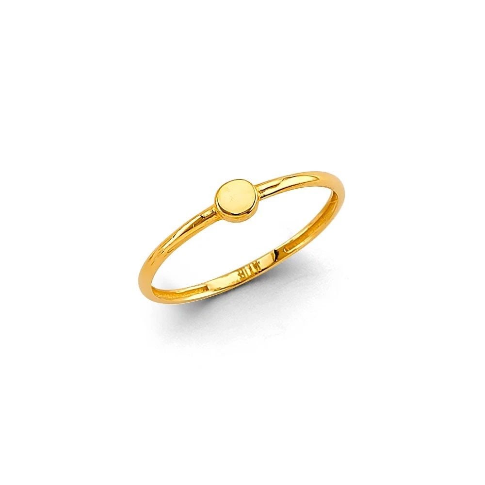 NEW 14K YELLOW GOLD ROUND HEAD STACKABLE RING - SIZE 7 (1 of 2)