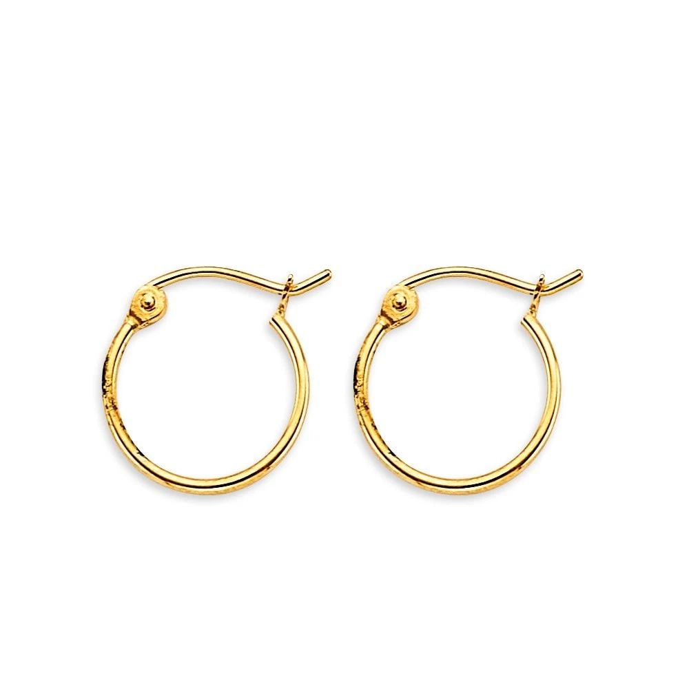 NEW 14K YELLOW GOLD 1MM TUBE HOOP EARRINGS: NEW 14K YELLOW GOLD 1MM TUBE HOOP EARRINGS1MM TUBE HOOP EARRINGSNEW 14K YELLOW GOLDHEIGHT - 12 mmWIDTH - 12 mmApx WEIGHT - 0.5 g