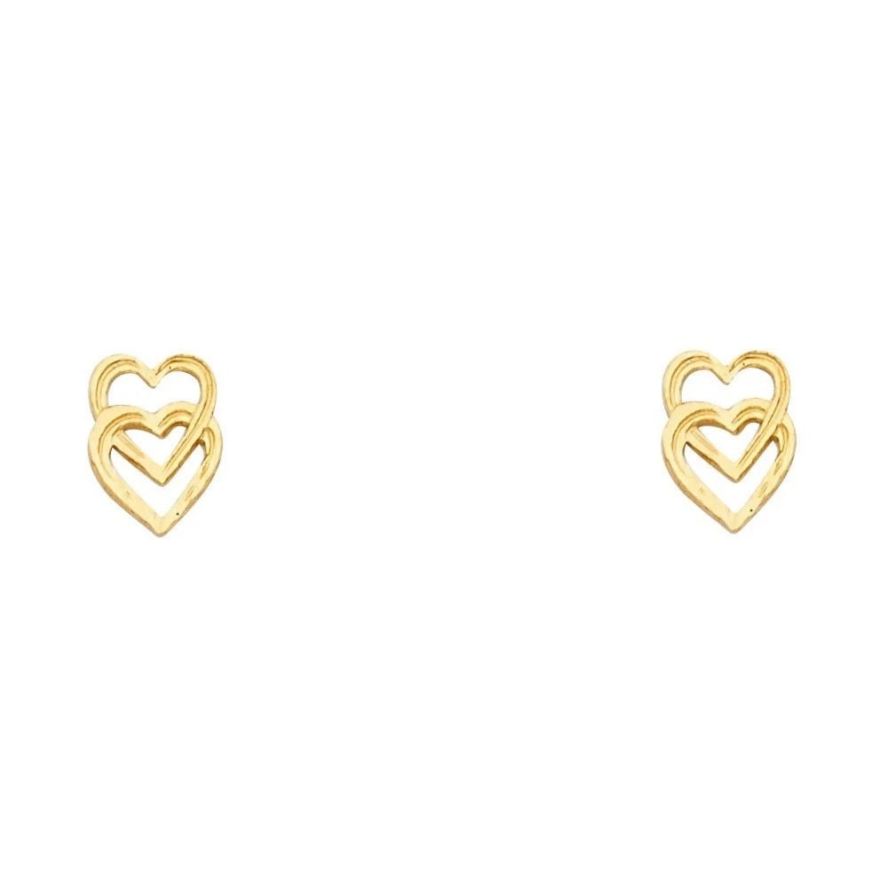 NEW 14K YELLOW GOLD SMALL HEART POST EARRINGS: NEW 14K YELLOW GOLD SMALL HEART POST EARRINGSSMALL HEART POST EARRINGSNEW 14K YELLOW GOLDHEIGHT - 9 mmWIDTH - 6 mmApx WEIGHT - 0.5 g