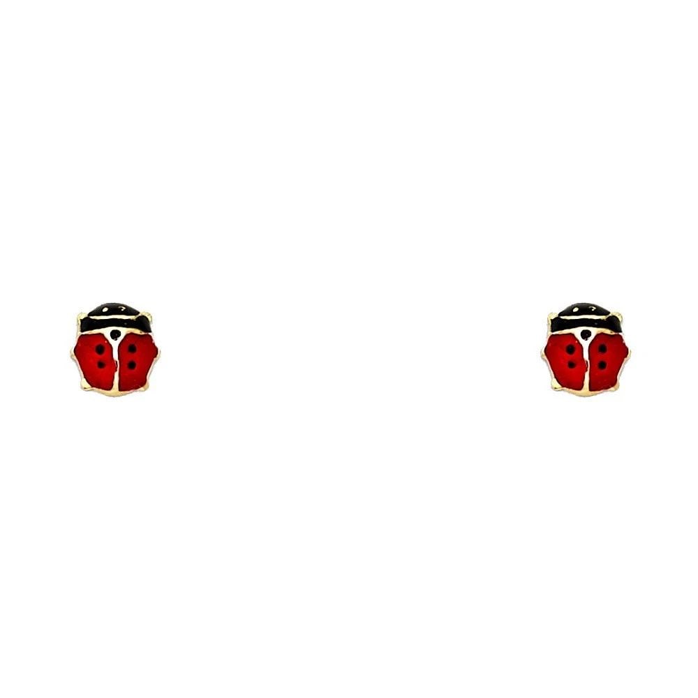 NEW 14K YELLOW GOLD ENAMEL STUD EARRINGS: NEW 14K YELLOW GOLD ENAMEL STUD EARRINGSENAMEL STUD EARRINGSNEW 14KYELLOW GOLD