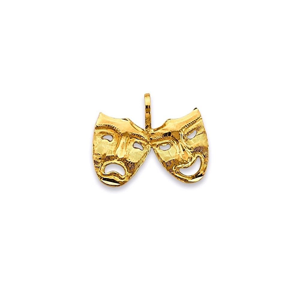 NEW 14K YELLOW GOLD MASK PENDANT: NEW 14K YELLOW GOLD MASK PENDANTMASK PENDANTNEW 14KYELLOW GOLDHeight : 10 mmWidth : 15 mmApx. WEIGHT : 0.6g