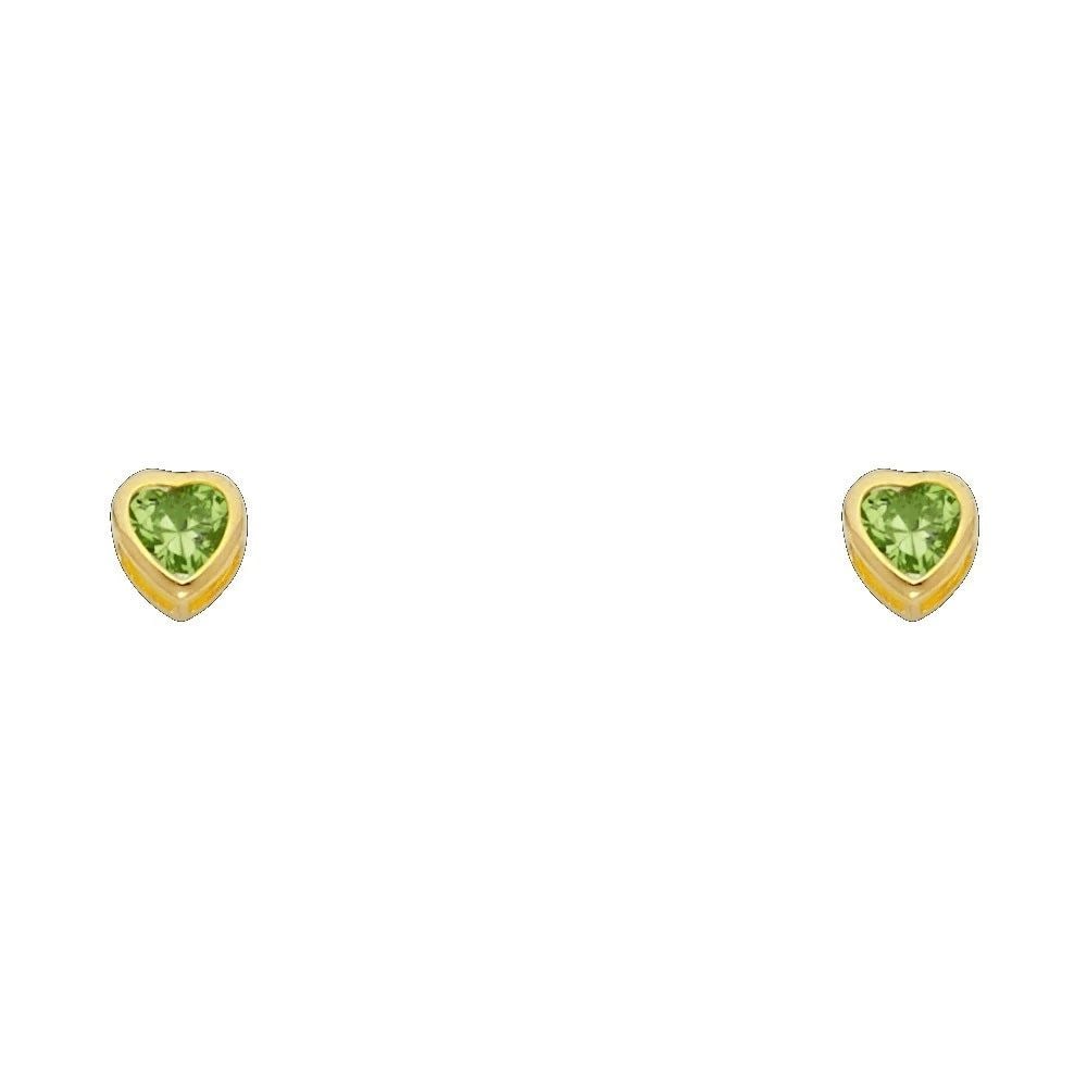 NEW 14K YELLOW GOLD 4MM HEART BEZEL SCREW BACK STUD EARRINGS (AUG): NEW 14K YELLOW GOLD 4MM HEART BEZEL SCREW BACK STUD EARRINGS (AUG)4MM HEART BEZEL SCREW BACK STUD EARRINGS (AUG)NEW 14KYELLOW GOLD
