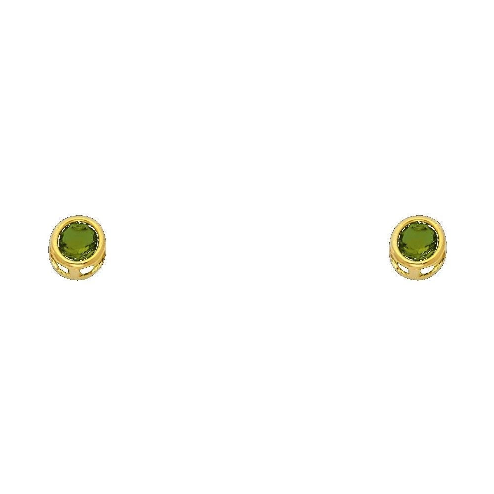 NEW 14K YELLOW GOLD 4MM ROUND BEZEL SCREW BACK STUD EARRINGS (MAY): NEW 14K YELLOW GOLD 4MM ROUND BEZEL SCREW BACK STUD EARRINGS (MAY)4MM ROUND BEZEL SCREW BACK STUD EARRINGS (MAY)NEW 14KYELLOW GOLD