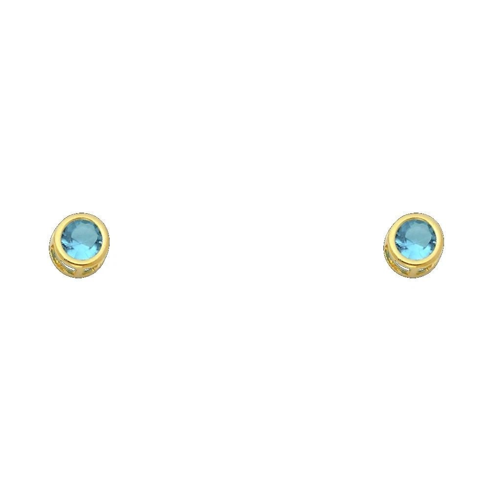 NEW 14K YELLOW GOLD 4MM ROUND BEZEL SCREW BACK STUD EARRINGS (DEC): NEW 14K YELLOW GOLD 4MM ROUND BEZEL SCREW BACK STUD EARRINGS (DEC)4MM ROUND BEZEL SCREW BACK STUD EARRINGS (DEC)NEW 14KYELLOW GOLD