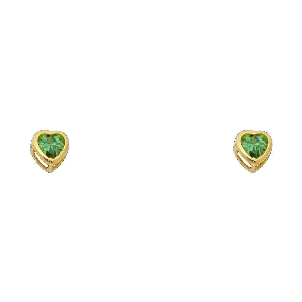 NEW 14K YELLOW GOLD 4MM HEART BEZEL SCREW BACK STUD EARRINGS (MAY): NEW 14K YELLOW GOLD 4MM HEART BEZEL SCREW BACK STUD EARRINGS (MAY)4MM HEART BEZEL SCREW BACK STUD EARRINGS (MAY)NEW 14KYELLOW GOLD