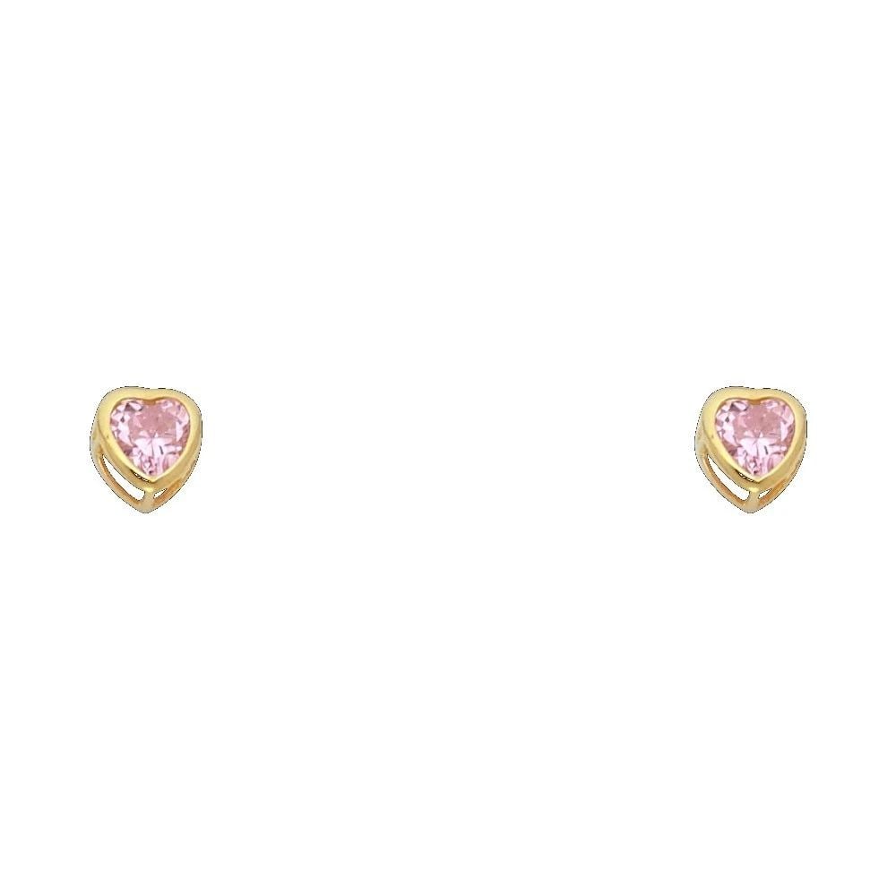 NEW 14K YELLOW GOLD 4MM HEART BEZEL SCREW BACK STUD EARRINGS (OCT): NEW 14K YELLOW GOLD 4MM HEART BEZEL SCREW BACK STUD EARRINGS (OCT)4MM HEART BEZEL SCREW BACK STUD EARRINGS (OCT)NEW 14KYELLOW GOLD