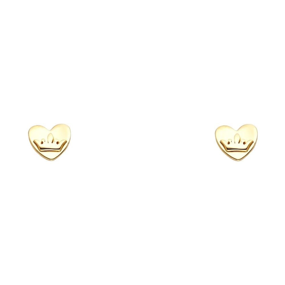 NEW 14K YELLOW GOLD HEART STUD EARRINGS WITH SCREW BACK: NEW 14K YELLOW GOLD HEART STUD EARRINGS WITH SCREW BACKHEART STUD EARRINGS WITH SCREW BACKNEW 14KYELLOW GOLD