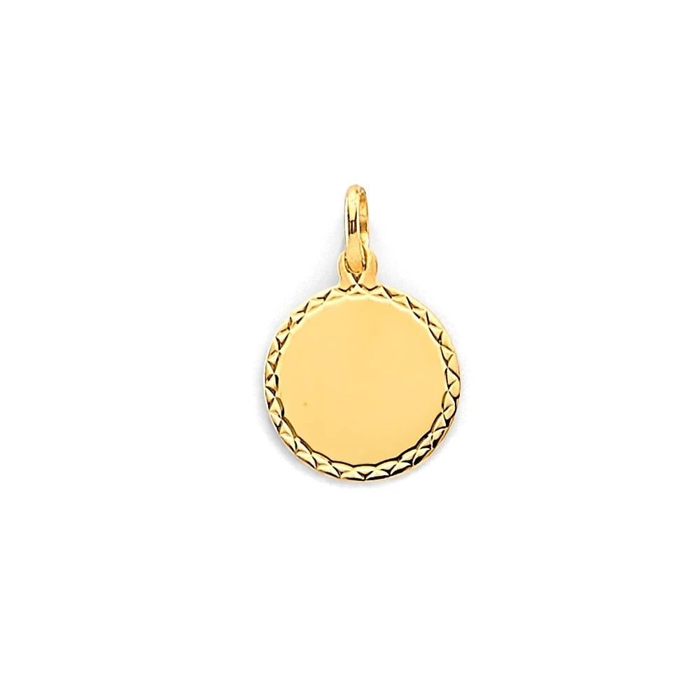 NEW 14K YELLOW GOLD ENGRAVABLE PLAIN PENDANT (1 of 2)