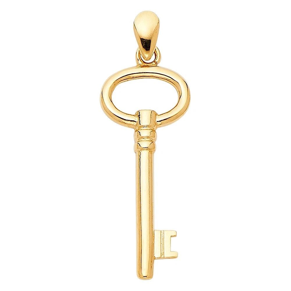 NEW 14K YELLOW GOLD KEY PENDANT: NEW 14K YELLOW GOLD KEY PENDANTKEY PENDANTNEW 14KYELLOW GOLDHeight : 27 mmWidth : 10 mmApx. WEIGHT : 0.6g