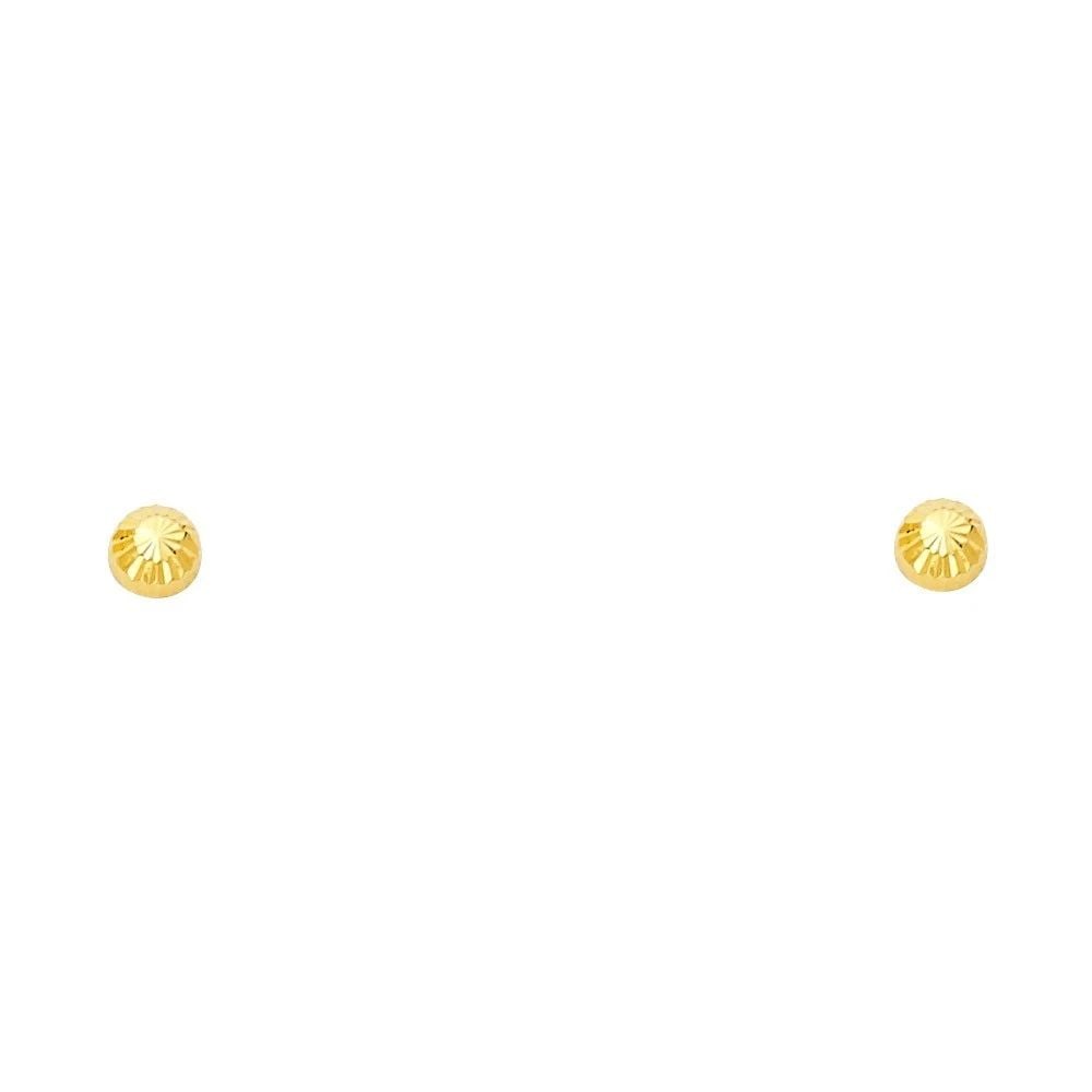 NEW 14K YELLOW GOLD 3MM SCREW BACK FLUTED BALL STUD EARRINGS: NEW 14K YELLOW GOLD 3MM SCREW BACK FLUTED BALL STUD EARRINGS3MM SCREW BACK FLUTED BALL STUD EARRINGSNEW 14KYELLOW GOLD