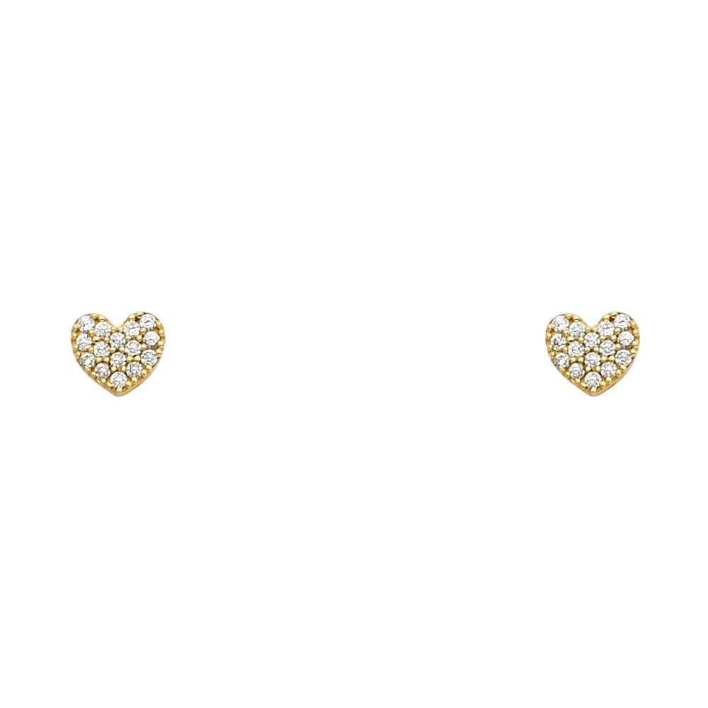 NEW 14K YELLOW GOLD HEART STUD EARRINGS WITH SCREW BACK: NEW 14K YELLOW GOLD HEART STUD EARRINGS WITH SCREW BACKHEART STUD EARRINGS WITH SCREW BACKNEW 14KYELLOW GOLD