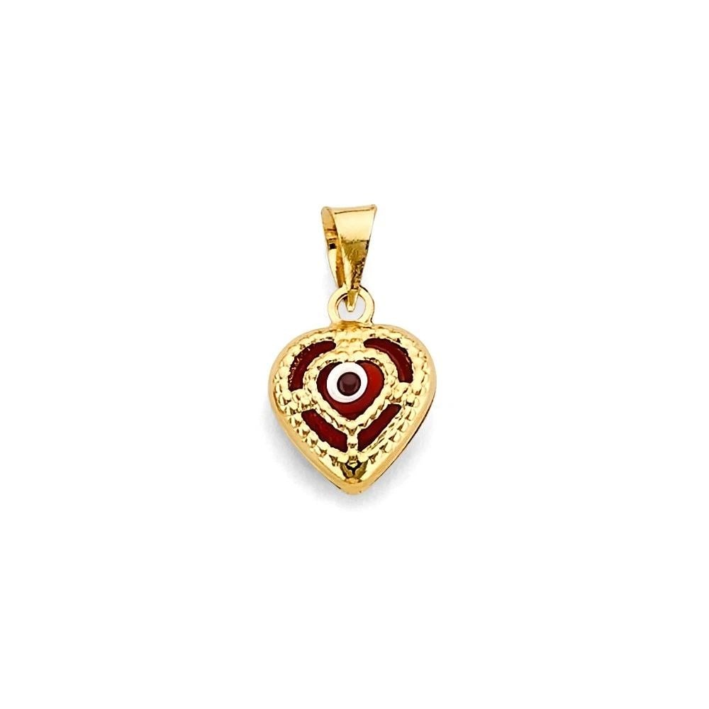 NEW 14K YELLOW GOLD EVIL EYE PENDANT: NEW 14K YELLOW GOLD EVIL EYE PENDANTEVIL EYE PENDANTNEW 14KYELLOW GOLDHeight : 15 mmWidth : 10 mmApx. WEIGHT : 0.6g