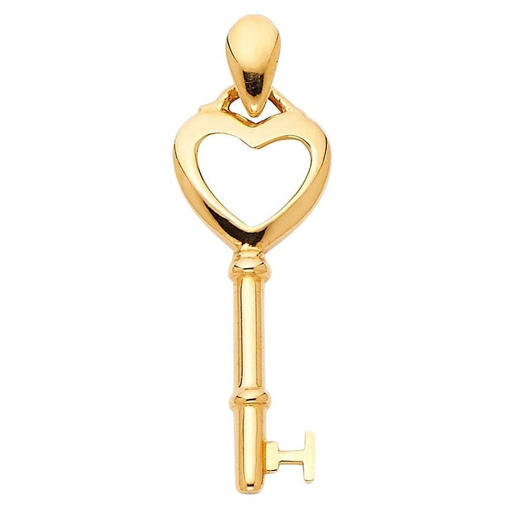 NEW 14K YELLOW GOLD KEY PENDANT (PT555): NEW 14K YELLOW GOLD KEY PENDANT (PT555)KEY PENDANT (PT555)NEW 14KYELLOW GOLDHeight : 28 mmWidth : 10 mmApx. WEIGHT : 0.6g