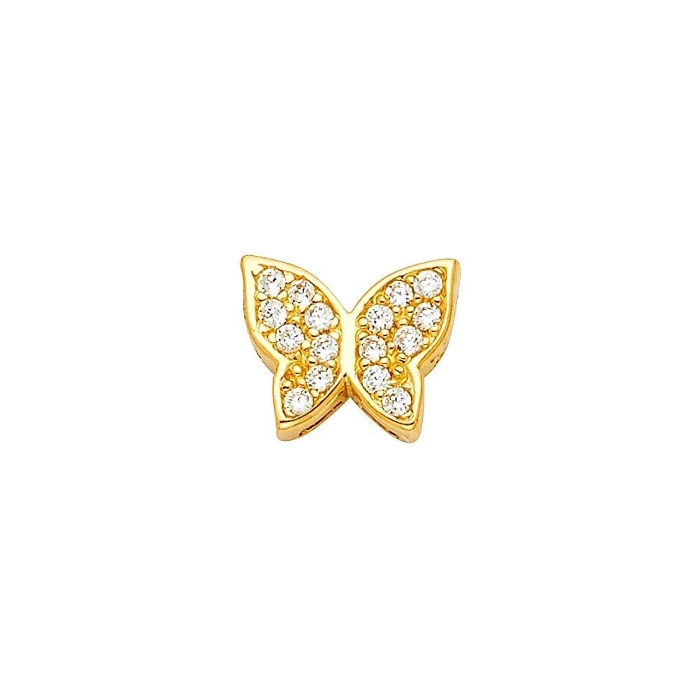 NEW 14K YELLOW GOLD BUTTERFLY PENDANT: NEW 14K YELLOW GOLD BUTTERFLY PENDANTBUTTERFLY PENDANTNEW 14KYELLOW GOLDHeight : 10 mmWidth : 8 mmApx. WEIGHT : 0.6g