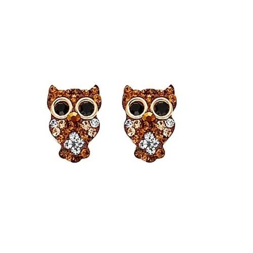 NEW 14K YELLOW GOLD OWL EARRINGS WITH SCREW BACK: NEW 14K YELLOW GOLD OWL EARRINGS WITH SCREW BACKOWL EARRINGS WITH SCREW BACKNEW 14KYELLOW GOLD