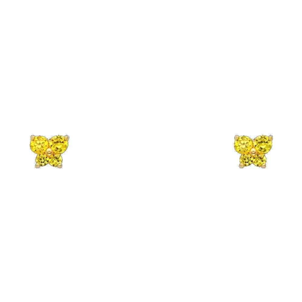 NEW 14K YELLOW GOLD BUTTERFLY SCREW BACK STUD EARRINGS (NOV) (1 of 2)