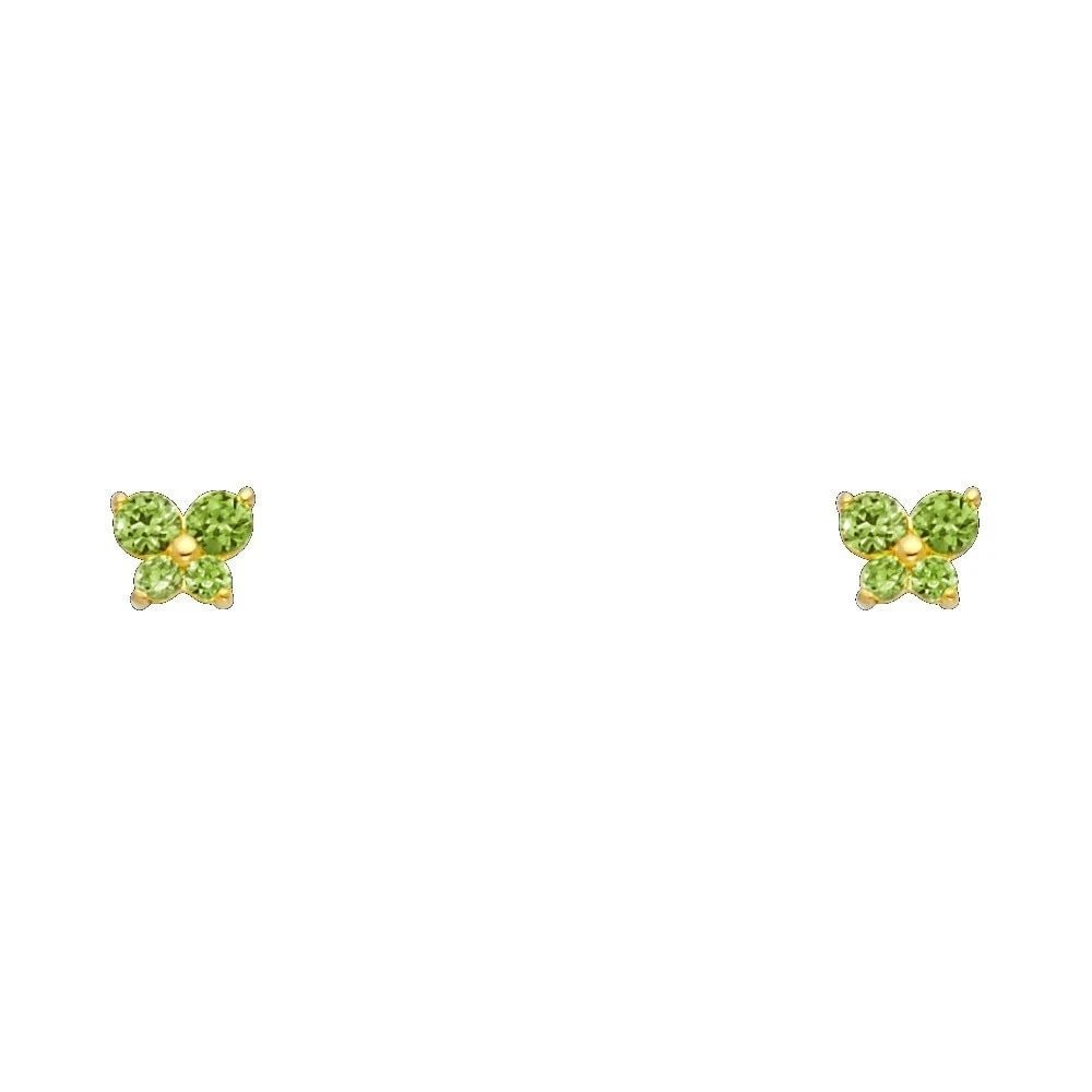 NEW 14K YELLOW GOLD BUTTERFLY SCREW BACK STUD EARRINGS (AUG) (1 of 2)