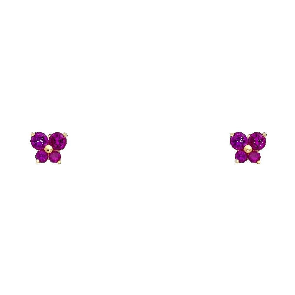 NEW 14K YELLOW GOLD BUTTERFLY SCREW BACK STUD EARRINGS (JUL) (1 of 2)