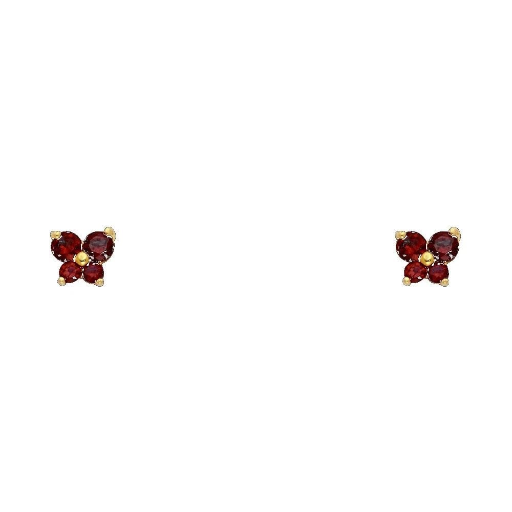 NEW 14K YELLOW GOLD BUTTERFLY SCREW BACK STUD EARRINGS (JAN) (1 of 2)
