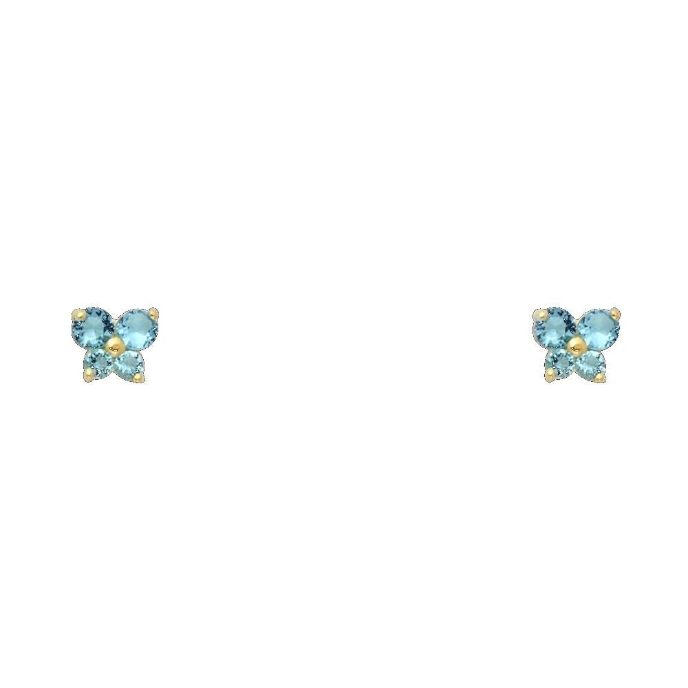 NEW 14K YELLOW GOLD BUTTERFLY SCREW BACK STUD EARRINGS (DEC) (1 of 2)