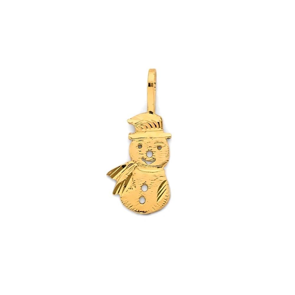 NEW 14K YELLOW GOLD SNOWMAN PENDANT (1 of 2)