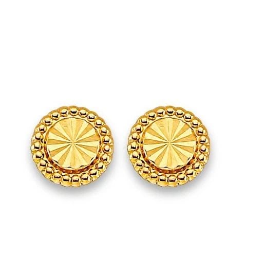 NEW 14K YELLOW GOLD ROUND STUD EARRINGS WITH SCREW BACK: NEW 14K YELLOW GOLD ROUND STUD EARRINGS WITH SCREW BACKROUND STUD EARRINGS WITH SCREW BACKNEW 14KYELLOW GOLD