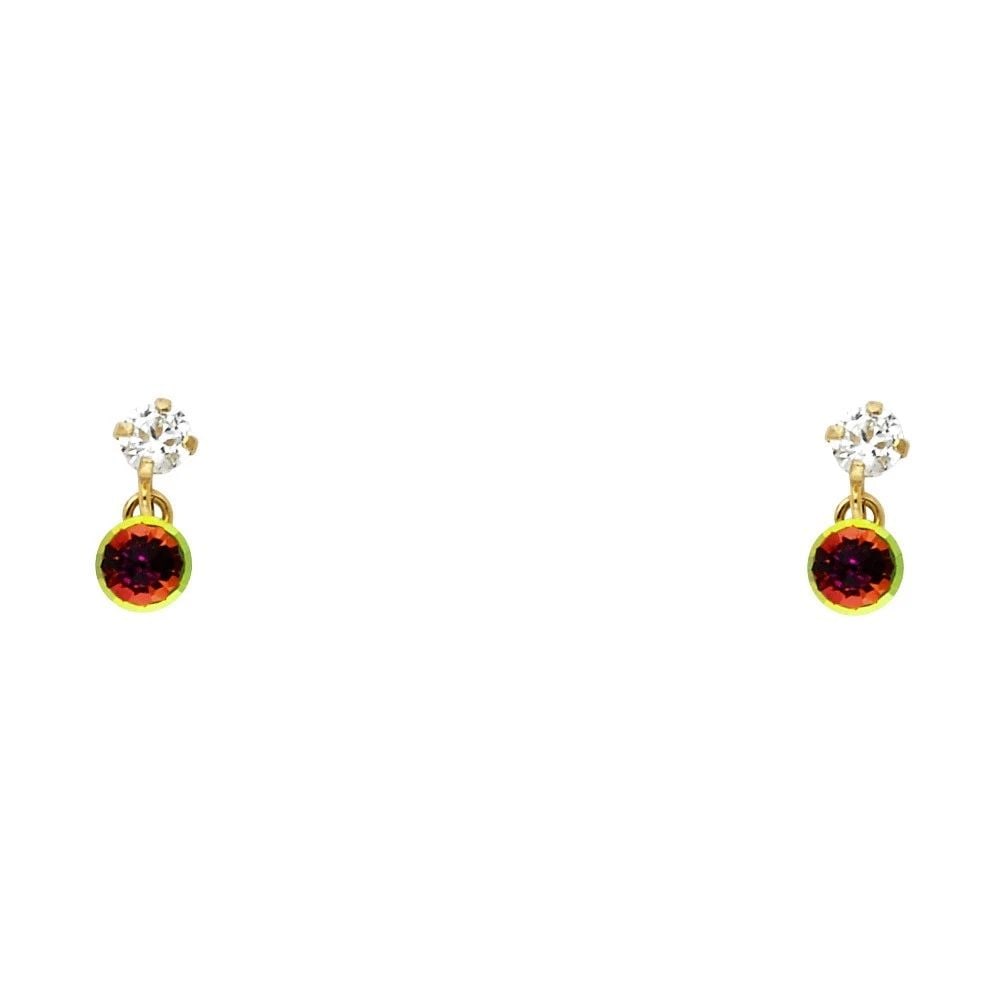 NEW 14K YELLOW GOLD RAINBOW DANGLE STUD EARRINGS WITH SCREW BACK: NEW 14K YELLOW GOLD RAINBOW DANGLE STUD EARRINGS WITH SCREW BACKRAINBOW DANGLE STUD EARRINGS WITH SCREW BACKNEW 14KYELLOW GOLD