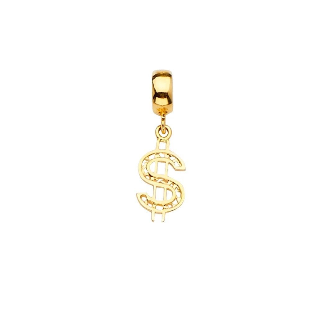 NEW 14K YELLOW GOLD $ SIGN CHARM FOR MIX&MATCH BRACELET: NEW 14K YELLOW GOLD $ SIGN CHARM FOR MIX&MATCH BRACELET$ SIGN CHARM FOR MIX&MATCH BRACELETNEW 14KYELLOW GOLDHeight : 21 mmWidth : 6 mmApx. WEIGHT : 0.6g