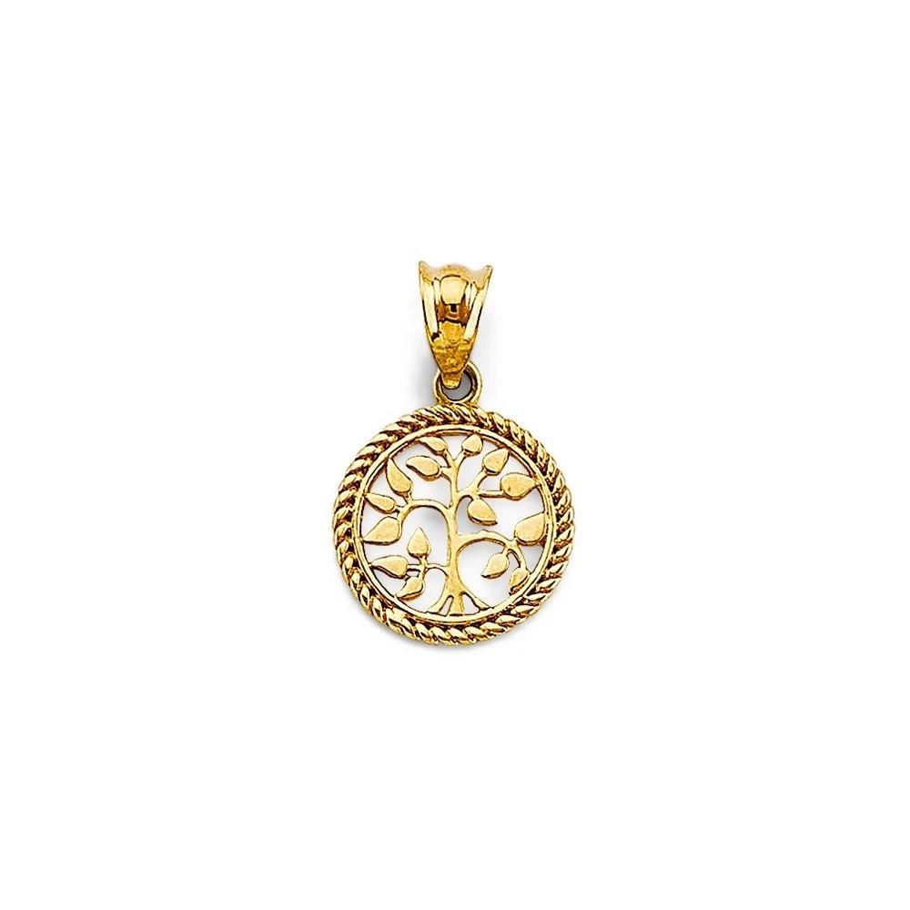 NEW 14K YELLOW GOLD SMALL TREE OF LIFE PENDANT (1 of 2)